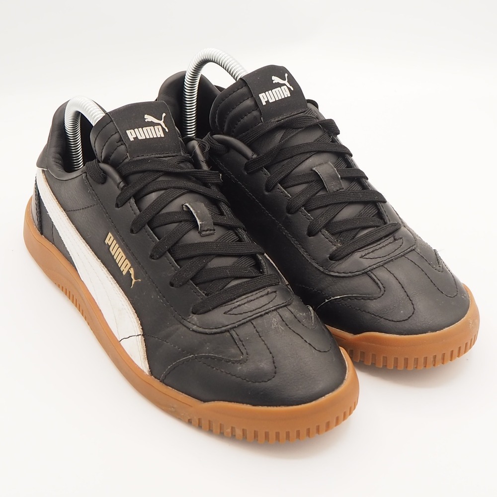 Puma Club 5v5 Big Kids Sneakers Youth Size 7 Black White Gum Sole Shoes Classic
